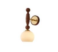 MENGLI-2024 Aplique de Pared Lámpara de Noche Vintage for Dormitorio, Nogal y latón, for Sala Estar, Fondo Pasillo, Luces Pared