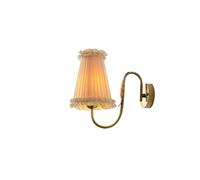 MENGLI-2024 Aplique de Pared Lámpara de Pared Tela Plisada Retro Estilo Pastoral for Dormitorio, mesita Noche, Sala Estar, Pasillo, lámpara Decorativa