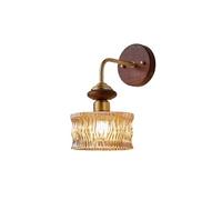 MENGLI-2024 Aplique de Pared Lámpara Decorativa de Pared for Pasillo, Estilo Retro francés, Nogal y Cobre, Lujo, for Sala Estar