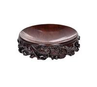 MENGLI-2024 Base para bonsái Pedestal de exhibición Madera en Miniatura con Base cóncava Tallada Superficie Estilo Chino(Grande)