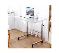 MENGLI-2024 Escritorio móvil portátil Mesita de Noche Minimalista Acero Inoxidable, Mesa pequeña for Ordenador, Escritorio Escritura Dormitorio Estudiantes con elevación móvil