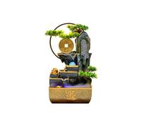 MENGLI-2024 Fuente Interior Fuente de Agua sobremesa for Interiores, Cascada Resina for Escritorio, Adorno Decorativo for(Pequeño)