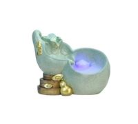 MENGLI-2024 Fuente Interior Fuente de sobremesa, Cascada Resina, Fuente Agua, Escritorio for meditación Feng Shui(Blue)