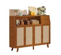 MENGLI-2024 Gabinete Buffet Aparador de Cocina Estilo Retro for salón. Disponible en pie o for Colgar la Pared. Cuatro Puertas con cajones Dobles