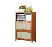 MENGLI-2024 Gabinete Buffet Aparador de Cocina marrón 3 Niveles con Compartimentos for café y té, 70 cm Alto