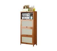 MENGLI-2024 Gabinete Buffet Aparador de Cocina marrón 4 Niveles con Compartimentos for café y té, 60 cm Ancho