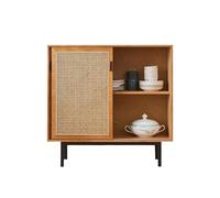 MENGLI-2024 Gabinete Buffet Aparador de Madera Fresno for el hogar, aparador pequeño ratán Doble Puerta, Armario Almacenamiento vajilla for Comedor, Capa