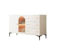 MENGLI-2024 Gabinete Buffet Aparador de Madera Sencillo con cajones Cristal Integrados. Armario adosado a la Pared for almacenaje en Cocina(Pequeño)