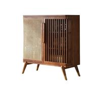 MENGLI-2024 Gabinete Buffet Aparador de ratán Madera Maciza, Armario Almacenamiento for salón, Entrada contra la Pared, despensa Tres Niveles