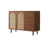 MENGLI-2024 Gabinete Buffet Aparador de ratán Sencillo con Doble Puerta y cajón for el hogar, Restaurante, té, Cocina, Almacenamiento