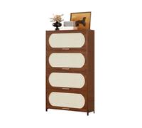 MENGLI-2024 Gabinete Buffet Aparador esquinero de 4 Niveles con estantería, Mueble pie for almacenaje, librería y Vitrina for salón
