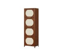 MENGLI-2024 Gabinete Buffet Estantería esquinera de ratán 4 Niveles con Marco Estrecho, Ideal for Guardar Libros en el salón