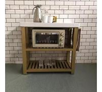 MENGLI-2024 Gabinete Buffet Mesa de Cocina con Isla, Horno móvil, Mesa Operaciones, gabinete Almacenamiento, aparador, Estante