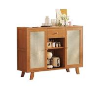 MENGLI-2024 Gabinete Buffet Wicker Sideboard Integrated with Wall Multi-Functional Kitchen Storage Double Doors with Drawers