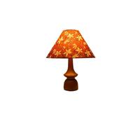 MENGLI-2024 Lámpara de mesita de Noche Table Lamp Decorated with Retro Flowers Wooden Bedroom Nightstand Atmosphere Ornaments