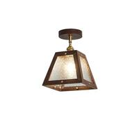 MENGLI-2024 Lámpara de Techo Lámpara de Techo Pasillo Nogal Estilo Antiguo, lámpara balcón Vidrio Xuan Care