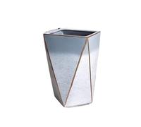 MENGLI-2024 Maceta de Interior Macetero Alto de cerámica con Forma de Diamante, cuadrilátero, Lacado, Color Azul Claro, Creativo, Grandes Plantas Verdes Maceta(Medio)