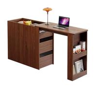 MENGLI-2024 Mesa de Isla Escritorio Extensible con Isla de Cocina y Almacenamiento Oculto en la encimera Desmontable(A,Grande)