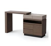 MENGLI-2024 Mesa de Isla Mesa de Bar Extensible con Escritorio for Isla Cocina Asas Ocultas y Almacenamiento múltiple
