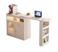 MENGLI-2024 Mesa de Isla Mueble de Bar Extensible, Escritorio Giratorio 360° for Isla Almacenamiento Cocina(A)