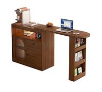 MENGLI-2024 Mesa de Isla Mueble de Bar Extensible, Escritorio Giratorio 360° for Isla Almacenamiento Cocina(Blanco)