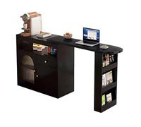 MENGLI-2024 Mesa de Isla Mueble de Bar Extensible, Escritorio Giratorio 360° for Isla Almacenamiento Cocina(Negro)