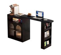 MENGLI-2024 Mesa de Isla Mueble de Barra Giratorio Extensible e Isla Almacenamiento Cocina Escritorio 360°(Negro)