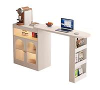 MENGLI-2024 Mesa de Isla Mueble de Barra Giratorio Extensible e Isla Almacenamiento Cocina Escritorio 360°(Blanco)