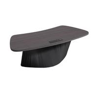 MENGLI-2024 Mesa de PC Escritorio Ejecutivo Minimalista con Tomas de Corriente, Escritorio Oficina Moderno Base Ondulada(S)