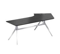 MENGLI-2024 Mesa de PC Escritorio en Forma de L, estación Trabajo, Escritorio esquinero for computadora portátil, Mesa Escritura for Oficina casa con Espejo, Patas Acero Inoxidable