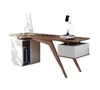 MENGLI-2024 Mesa de PC Escritorio Minimalista Moderno for computadora portátil con cajones, estación de Trabajo Robusta for Oficina en casa gabinete Almacenamiento, Color marrón Nogal(M)