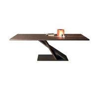 MENGLI-2024 Mesa de PC Escritorio Moderno de Madera Maciza for Oficina en casa, Mesa Comedor Larga, conferencias con Base Metal Estable(XL)