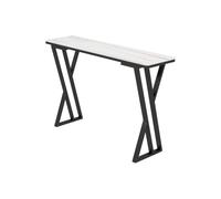 MENGLI-2024 Mesas de Pub Mesa de Bar Estrecha mármol con losa Roca Blanca, for casa, balcón, Tira Larga, Divisor Sala Estar, Mesa Pub Superficie Alta(200 * 40 * 105cm)