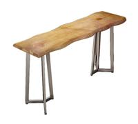 MENGLI-2024 Mesas de Pub Mesa de Bar Larga Madera con Marco Metal, Mesa Altura mostrador for Cocina, Comedor y Sala Estar(140 * 45 * 105cm)