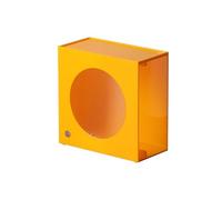 MENGLI-2024 Portadiscos Estante de Almacenamiento Discos Vinilo, Caja CD acrílico for Mesa, Sala Estar y Dormitorio(Yellow)