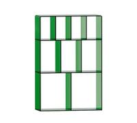 MENGLI-2024 Portadiscos Estante de Suelo con múltiples Compartimentos for Discos Vinilo, acrílico, for Guardar Libros y álbumes(Green)