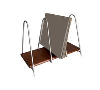 MENGLI-2024 Portadiscos Estante for Discos de Vinilo Open Desktop Creativity con Base Madera y Soporte Metal