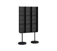 MENGLI-2024 Portadiscos Estantería Minimalista de Metal for Discos Vinilo con Base mármol y Patas Altas for revistas(Negro)