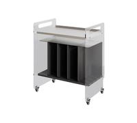 MENGLI-2024 Portadiscos Inicio Mueble de Madera for Discos Vinilo, CD, álbumes, estantería con Ruedas y Soportes acrílicos