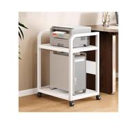 MENGLI-2024 Soporte para impresora de suelo, estante multicapa, gabinete de almacenamiento móvil para computadora, soporte para impresora (blanco)