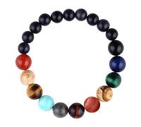 MENGLINA Pulsera de cuentas de piedra para mujer, diseño de galaxia, los ocho planetas del sistema solar, pulseras de estrella guardiana, 18 cm, Piedra