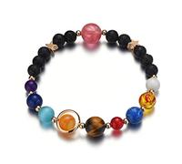 MENGLINA Pulsera de cuentas de piedra para mujer, universo, galaxia, los ocho planetas, nueve planetas en el sistema solar, pulseras de estrella guardiana, Piedra