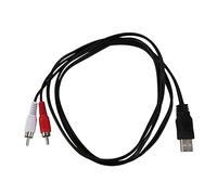 Mengmen 1,5 m USB A macho 2 conectores Phono macho AV cable plomo PC TV Aux Audio Video Adaptador