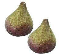 Mengmen 2 piezas de fruta artificial realista simulado higos falsos de espuma de frutas de fruta de enseñanza Prop decoración del jardín del hogar