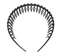 Mengmen Banda de cabeza de Banda cabello peine de dientes de plastico negro para mujer