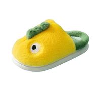 Mengmenglong - Pantuflas de algodón para niños, para el hogar, no niñas, talla L, Amarillo, 33 EU