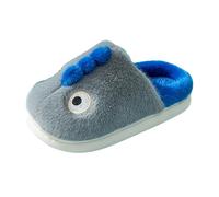 Mengmenglong - Pantuflas de algodón para niños, para el hogar, no niñas, talla L, gris, 33 EU
