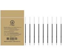 MengRan 10 recambios de tinta para bolígrafos retráctiles, punta media de 0,7 mm, (recargas, tinta negra, 10 unidades)