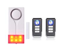 Mengshen Alarma de Puertas y Ventanas Inalámbrica - 105db Sonido Fuerte y Luz Brillante, Fácil De Instalar (Incluye 1 Alarma y 2 Control Remoto)