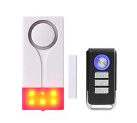 Mengshen Alarma de ventana de puerta, alarma antirrobo de luz de sonido para la seguridad del garaje del apartamento - incluye 1 alarma y 1 mando a distancia